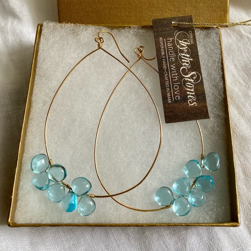 Citrine by the Stones Cluster Hoop Earrings